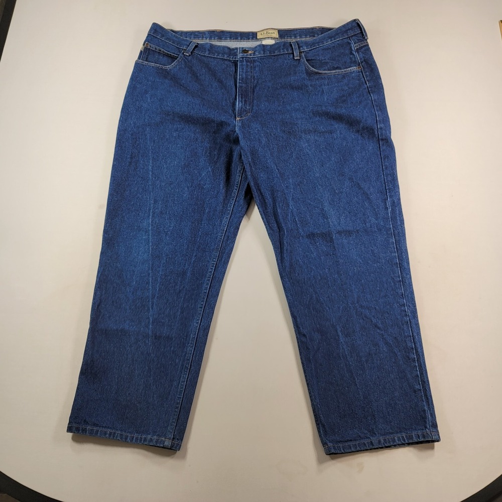 LL Bean Denim Jeans Mens 44x29‎ Blue Natural Fit Straight Cotton - Picture 2 of 10